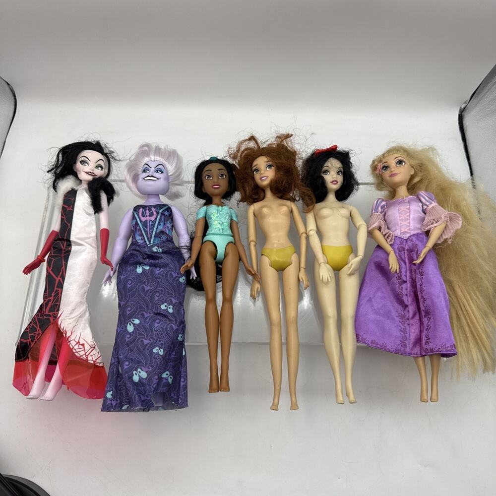 Disney Mal Princesses Villains Evil Queen Lot 6 Dolls As-Is